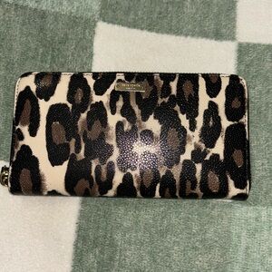 Leopard print Kate Spade zip around Wallet